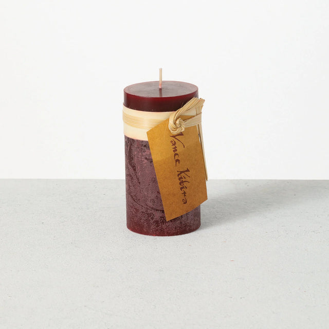 4" Wine Pillar Candle | Unscented & Smokeless