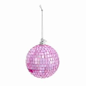 3.15" Pink Mirror Glass Ball Ornament | Available in Hot Pink or Light Pink