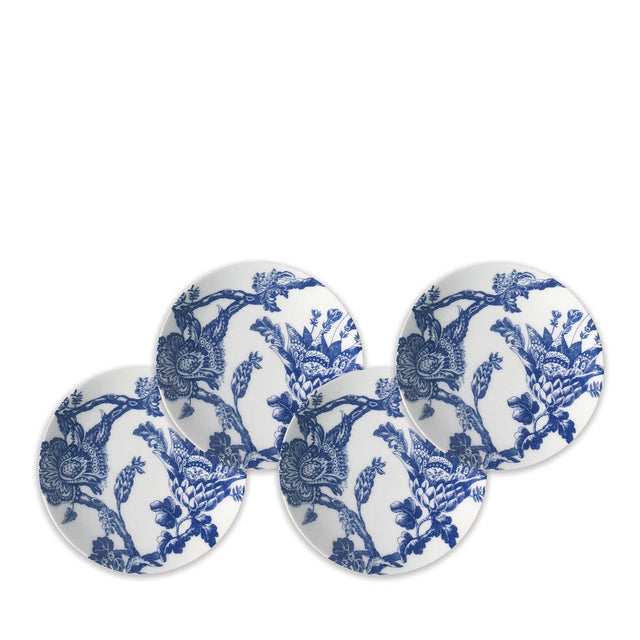 6.25" Blue & White Arcadia Canape Plates- Set of 4