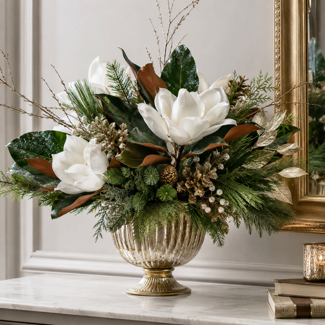 29" Glitter Magnolia Stem
