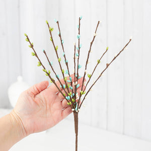 12" Pastel Pip Berry Spray | Blue/Green/Cream