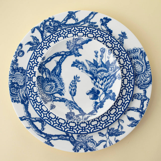 6.25" Blue & White Arcadia Canape Plates- Set of 4