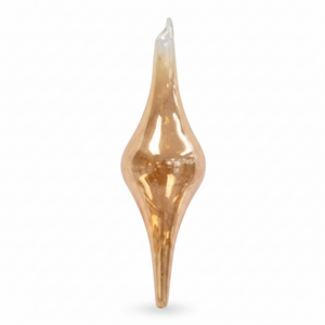 6" Champagne Iridescent Blown Glass Finial Ornament