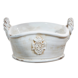 Rutherford Distressed Ceramic Basket | 12" x 7"