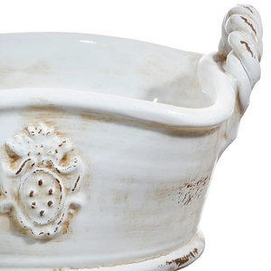 Rutherford Distressed Ceramic Basket | 12" x 7"