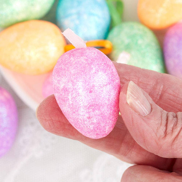 1-1/2" Pastel Glittered Easter Egg Ornaments | Pack of 12