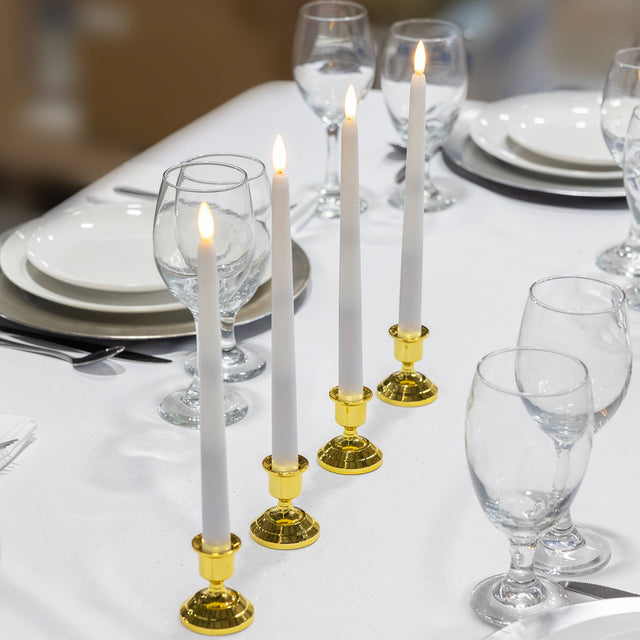 Battery Operated 3D Wick Flame Taper Candles with Remote