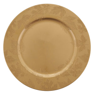 13" Fall Leaf Charger | Gold