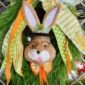 22" Bunny Top Hat with Bow and Glasses