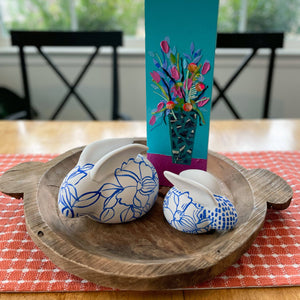 Large Magnolia Bunny | Chinoiserie Rabbit