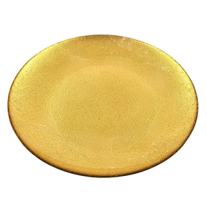 8.5" Gold Gilded Aura Glass Salad Plate