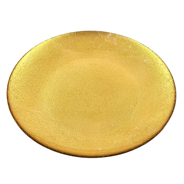 8.5" Gold Gilded Aura Glass Salad Plate