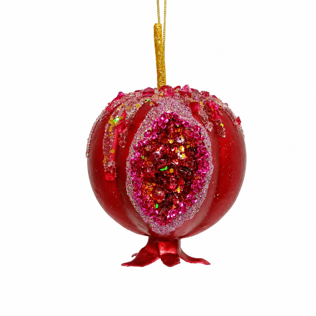 6" Pomegranate Ornament with Hanger