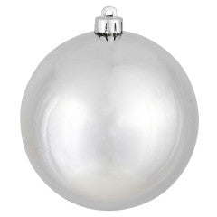 8" Silver Shiny Ball UV Drilled Cap