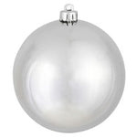 8" Silver Shiny Ball UV Drilled Cap