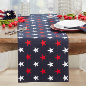 72" Patriotic Americana Stars Table Runner