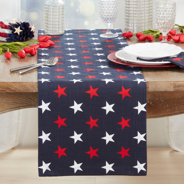 72" Patriotic Americana Stars Table Runner