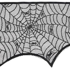 18"x96" Spider Web Net Fireplace Scarf | Black
