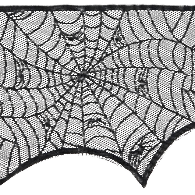 18"x96" Spider Web Net Fireplace Scarf | Black