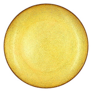 8.5" Gold Gilded Aura Glass Salad Plate