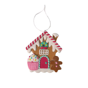 Pastel Gingerbread House Ornament, additional view
