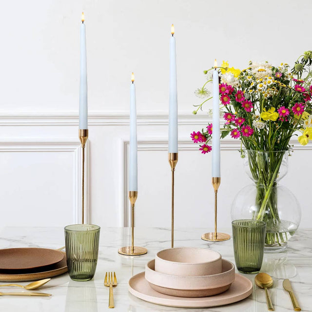 Battery Operated 3D Wick Flame Taper Candles with Remote