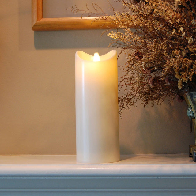 Battery-Operated 9" Pillar Candle with Moving Flame