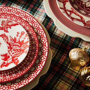 8" Newport Garden Gate Crimson Dinner Plate