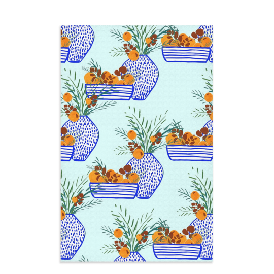 Citrus And Sprigs Tea Towel