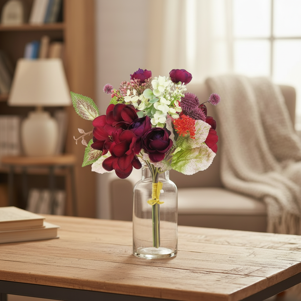 12" Mixed Fall Hydrangea Ranunculous Bundle