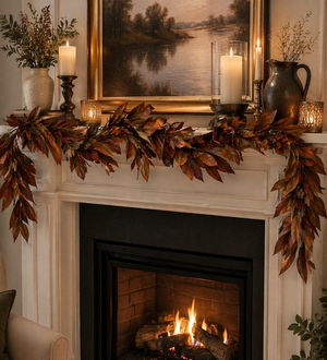 72" Brown Magnolia Leaf Garland
