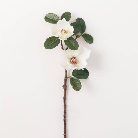 19 inch White Magnolia Stem