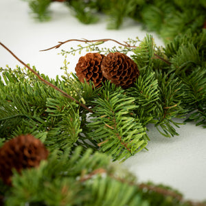 6' Soft Touch Pine Garland with Pinecones