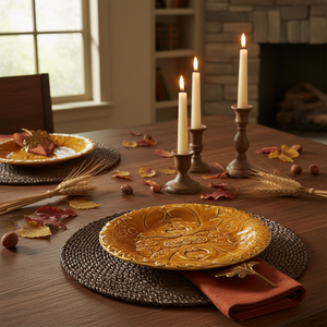 Gold Autumnal Decorative Plate