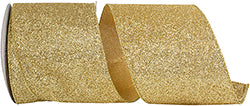 4" Gold Glitter Metallic Wired Edge Ribbon-10 Yards