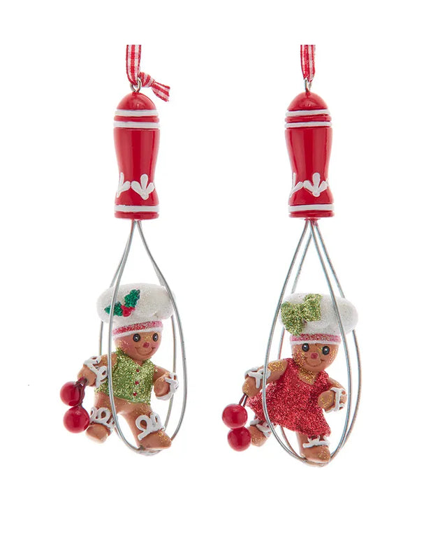 4.5" Gingerbread Whisk Ornament | Boy & Girl Available