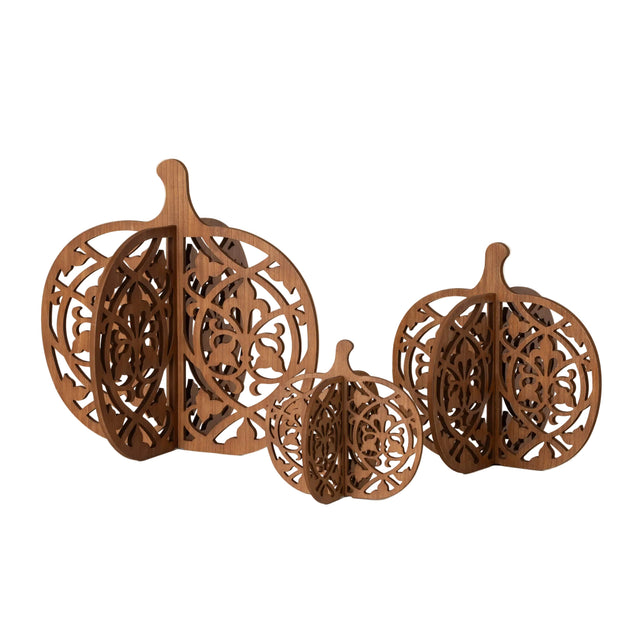 Cutout Wood Pumpkin Set/3 | 26.25" 19.75" 13.25"