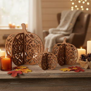 Cutout Wood Pumpkin Set/3 | 26.25" 19.75" 13.25"