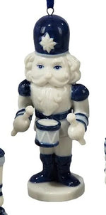 4" Porcelain Delft Blue Nutcracker Ornament | 3 Styles Available