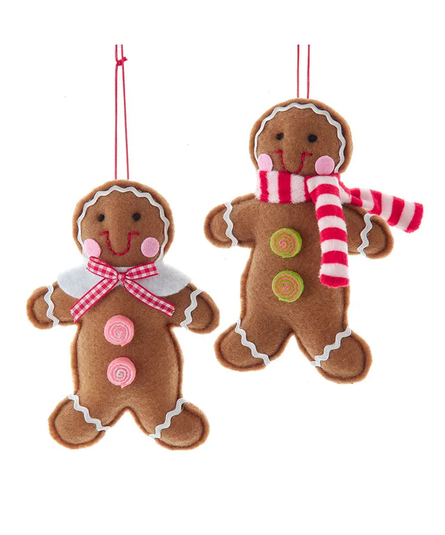 5.5" Fabric Gingerbread Ornament | Two Styles Available