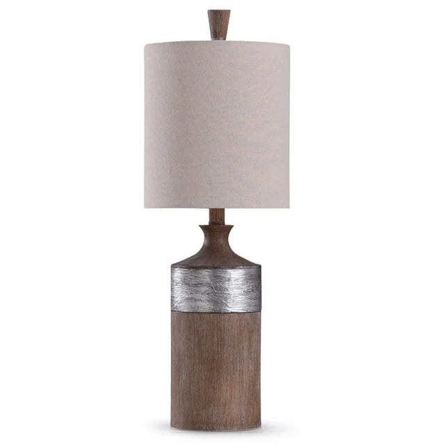 Darley | 26in Traditional Resin Table Lamp with Textured Silver Painted Accent | 60W | 3-Way