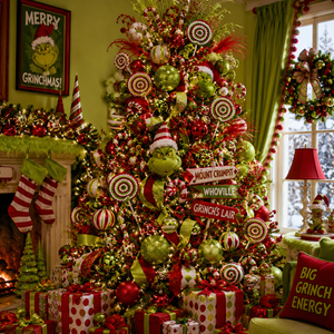 15" Red, Green, & White Lollipop Spray