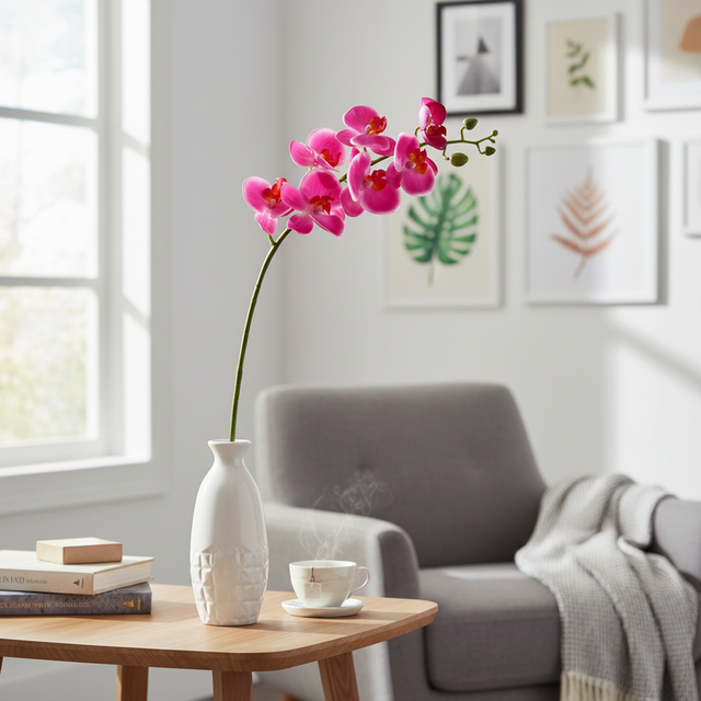 Hot Pink Real Touch Phalaenopsis Orchid