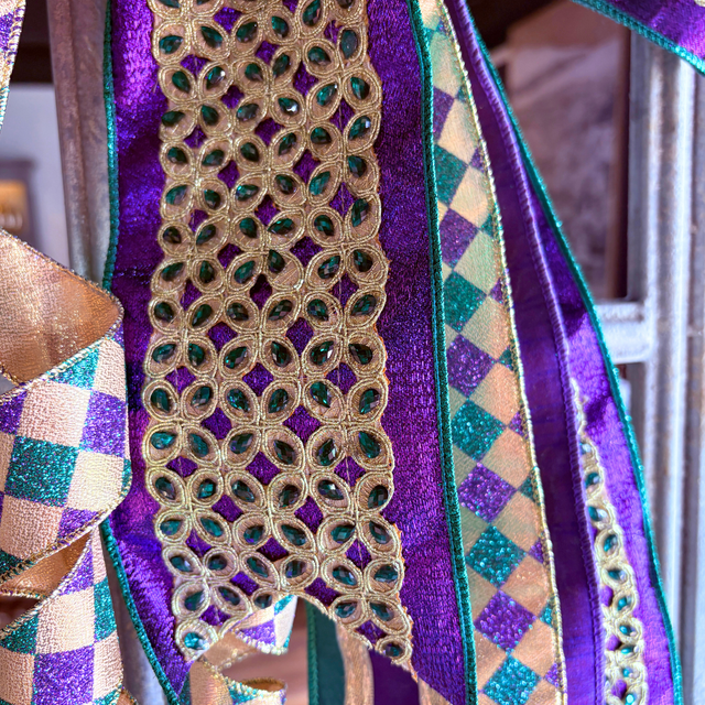 Mardi Gras Majesty Designer Ribbon Bow
