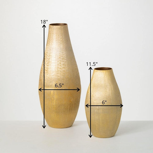 18” Lustrous Brushed Gold Vase