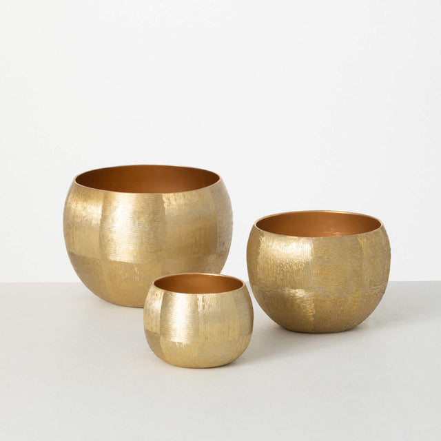 6"| 5"| 3.75" Brushed Gold Container Set/3