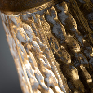 28” Gilded Hammered Vase