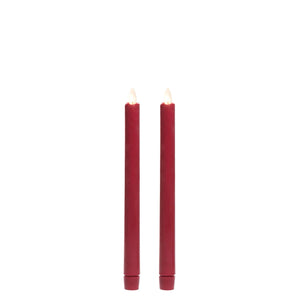 9" Wax Dipped LED Taper Candles | Yellow Red White