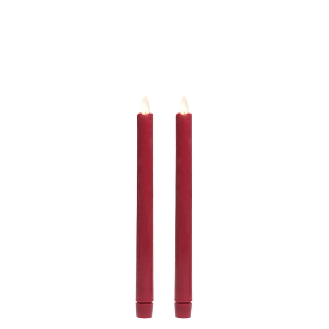 9" Wax Dipped LED Taper Candles | Yellow Red White