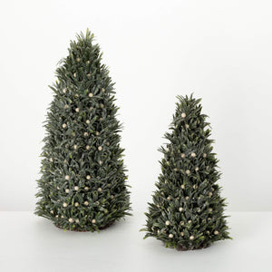 17"/24" Mistletoe Tree Set of 2